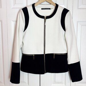 Black and White Blazer with gold accents, sz 10